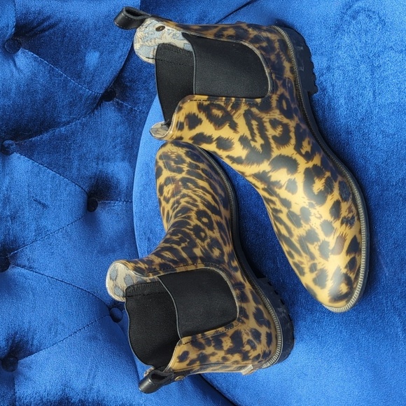 Joules Rockingham Leopard Rain Boots Chelsea Style Waterproof Wellies 10 - Picture 10 of 11